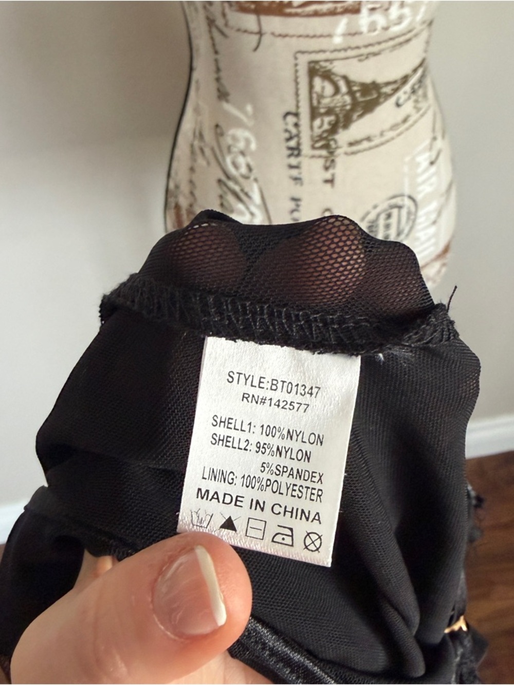 Blashe black lace semi sheer lingerie bodysuit NWT - Picture 9 of 12